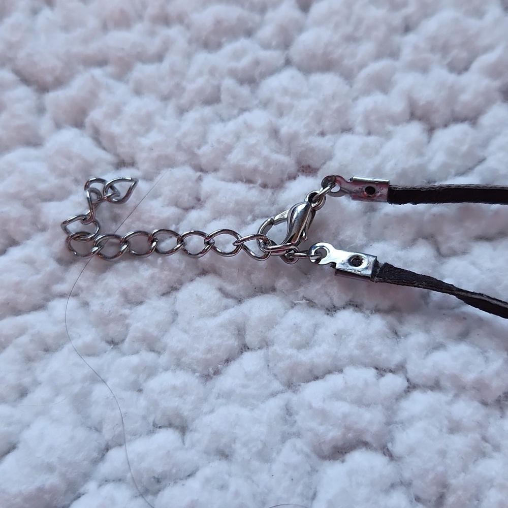 Vintage Handmade Multistoned Turquiose Amythest Beaded Leather Necklace - Picture 7 of 8